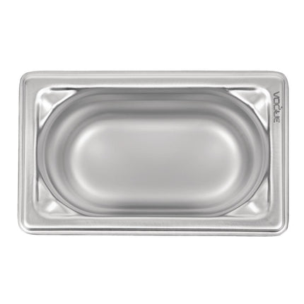 Stainless Steel GN 1/9 Container 100mm Depth | Vogue | 176x108mm 4