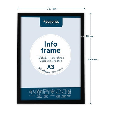 Self-Adhesive Info Frame Set 2 Pieces A3 Black | Europel 4