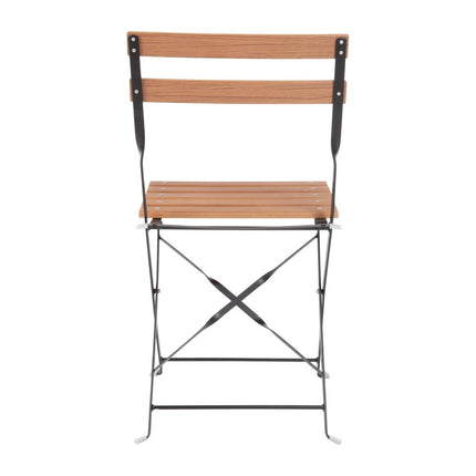 Foldable Imitation Wood Chairs with Steel Frame | Bolero | Set of 2 4