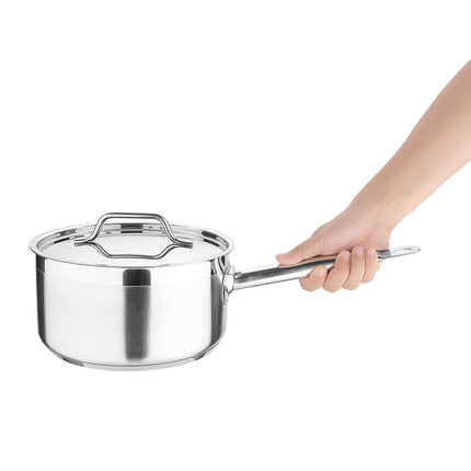 Stainless Steel Induction Saucepan 3L 20cm with Lid | Nisbets Essentials 2