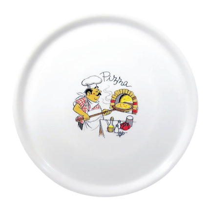 Porcelain Pizza Plate 330mm with Decorative Design | Saturnia