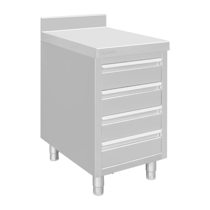 Stainless Steel Workstation with 4 Drawers and 100mm Upstand | Vogue 2