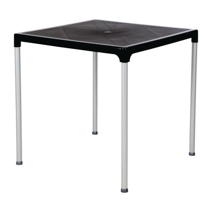 Square Hospitality Table with Aluminum Legs | Bolero | 75cm | Black 2