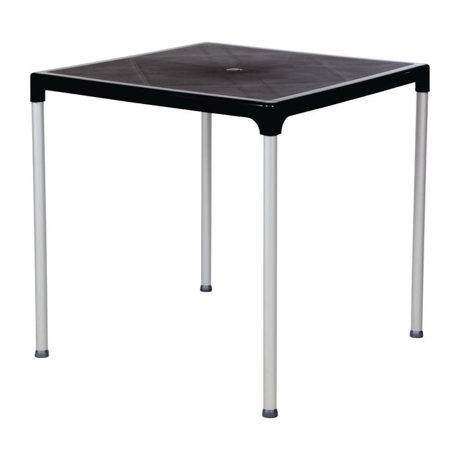Square Hospitality Table with Aluminum Legs | Bolero | 75cm | Black 2