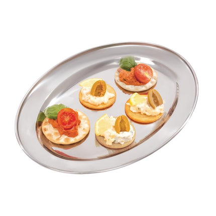 Oval Stainless Steel Serving Platter 30cm | Olympia 7