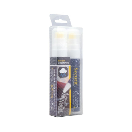 Waterproof Chalk Marker White 7-15mm Tip | Securit | Pack of 2 2