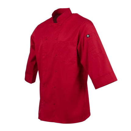 Unisex Red Chef Jacket with Double Button Closure | Chef Works | Size L 4