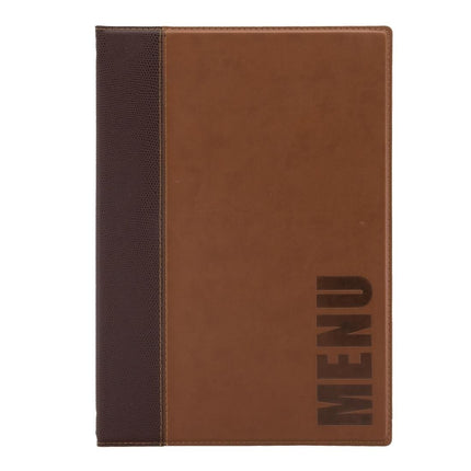 Synthetic Leather Menu Holder A4 Brown | Securit Trendy