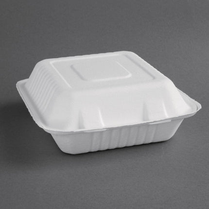 Kompostne škatle za hrano iz bagasse 223mm, set 200 | Fiesta Compostable | Zračen material
