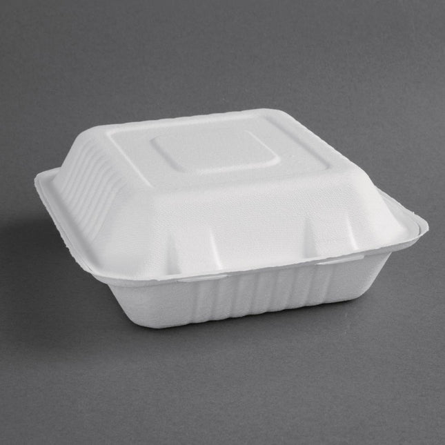 Kompostne škatle za hrano iz bagasse 223mm, set 200 | Fiesta Compostable | Zračen material