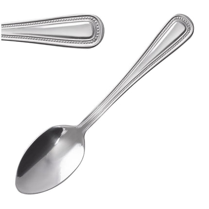 High-Gloss 18/0 Stainless Steel Coffee Spoons with Bead Edge | Olympia (12 pcs)
