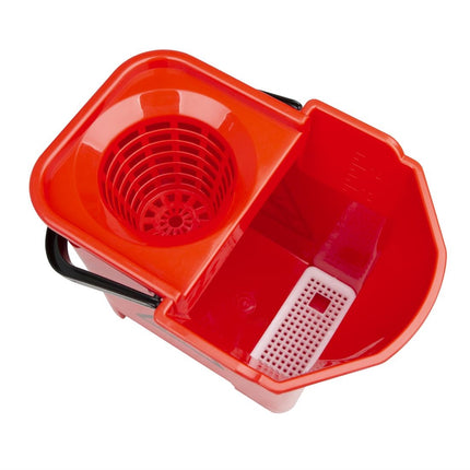 Color-Coded Red Mop Bucket | Jantex | Polypropylene | 16L Capacity 3