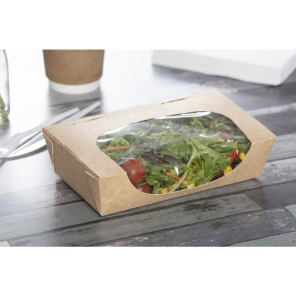 Kraft Salad Bowls with Window and Closure 1L | Colpac 2