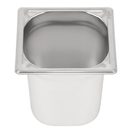 Stainless Steel GN 1/6 Container 200mm Depth | Vogue | 176x162mm 3