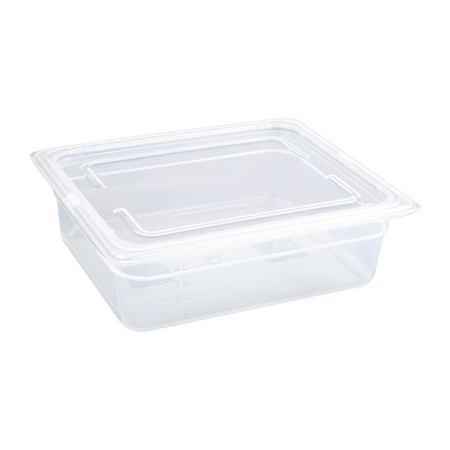 Vogue Polypropylene GN 1/2 Container with Lid | 10cm Depth | 325x265mm 2