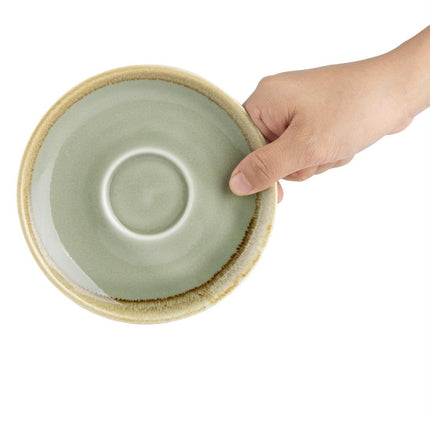 Cappuccino Saucers 14cm Mos Green | Olympia Kiln Collection | Set of 6 4