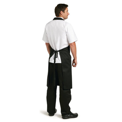 Extra Wide Black Poly-Cotton Halter Apron XL | Whites 3
