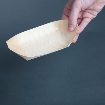 Compostable Wooden Serving Boats 190mm | Fiesta 3