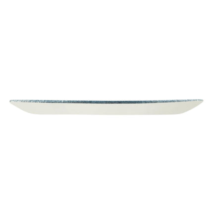Porcelain Oval Chef's Plate 29.8 x 15.2cm | Churchill Raku Topaz Blue Evolve | Pack of 12 2