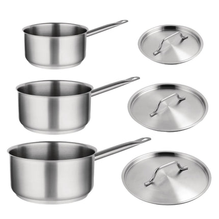 3-Piece Stainless Steel Saucepan Set | Vogue