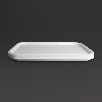 White Polypropylene Serving Tray 30.5x41.5cm with Anti-Slip Texture | Olympia Kristallon 4