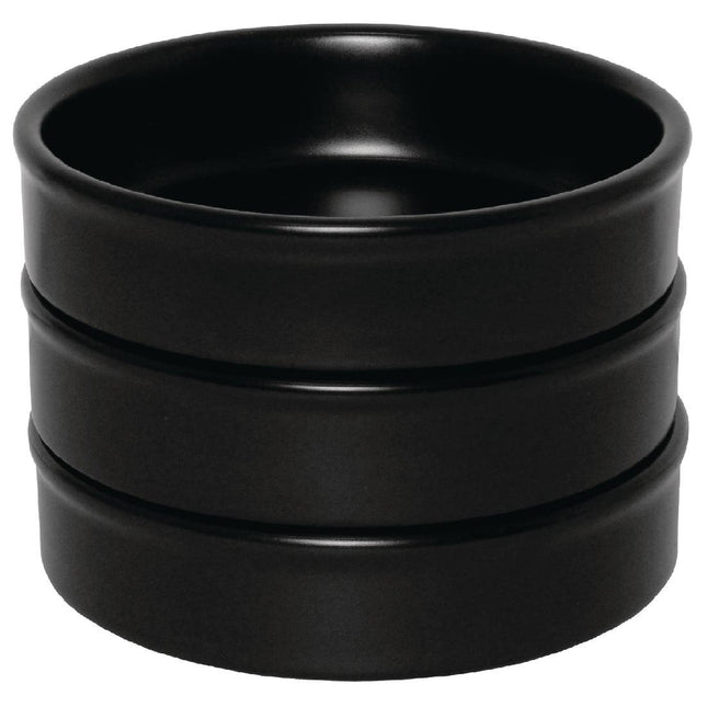 Stackable Matte Black Serving Bowl 10.2x2cm | Olympia (6 Pieces) 2