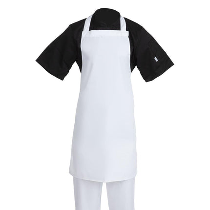 White Polyester-Cotton Bib Apron | Whites
