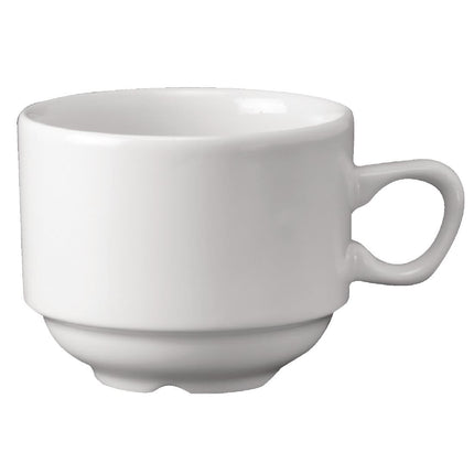 White Porcelain Stackable Tea Cups 212ml | Churchill Whiteware Nova