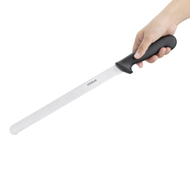 Serrated Ham Knife 30cm Black | Hygiplas 2