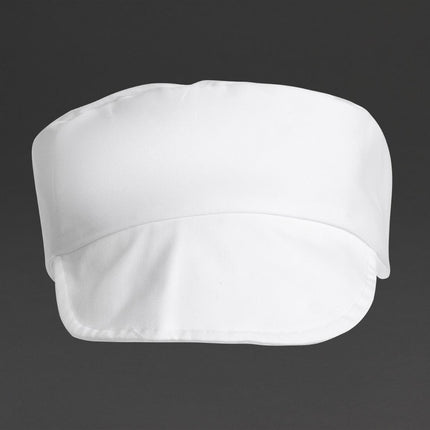 White Bakers Cap | Polyester/Cotton Blend | Universal Size 7