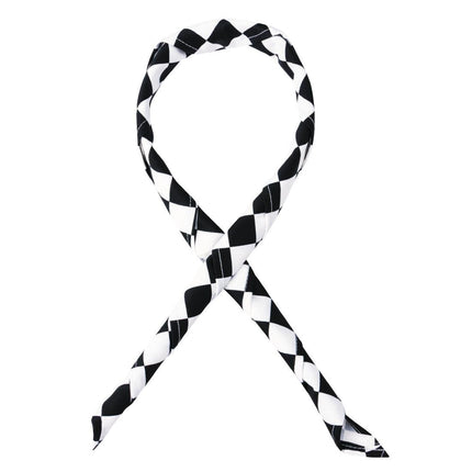 Black and White Checked Whites Neck Scarf 90x65 cm