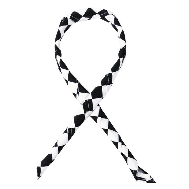 Black and White Checked Whites Neck Scarf 90x65 cm
