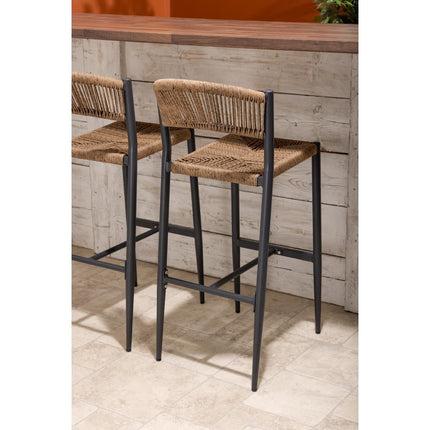 PE Woven Rattan Outdoor Bar Stools Natural | Bolero Eden | 2 Pieces 6