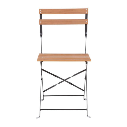 Foldable Imitation Wood Chairs with Steel Frame | Bolero | Set of 2 3