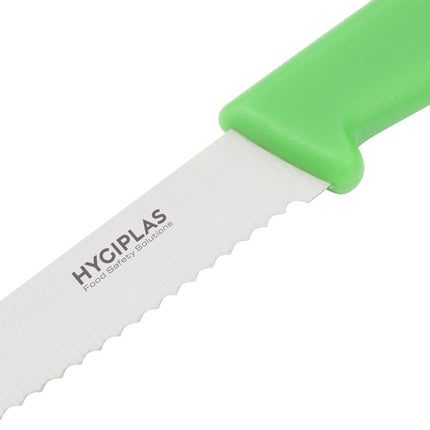 10cm Serrated Tomato Knife Green | Hygiplas 3