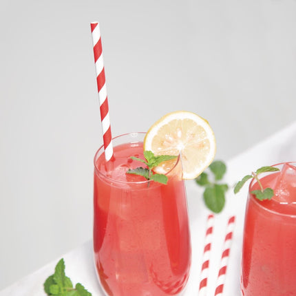 Compostable Paper Straws 210mm Red-White | Fiesta Compostable 3