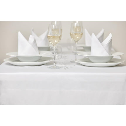 Satin Band White Tablecloth | Egyptian Cotton | 137x228 cm 2