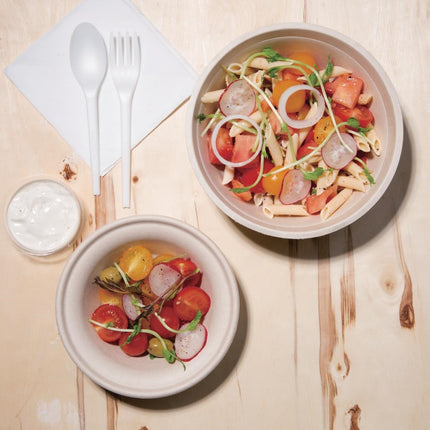 Compostable Round Bagasse Bowls 950ml Brown | Fiesta 4