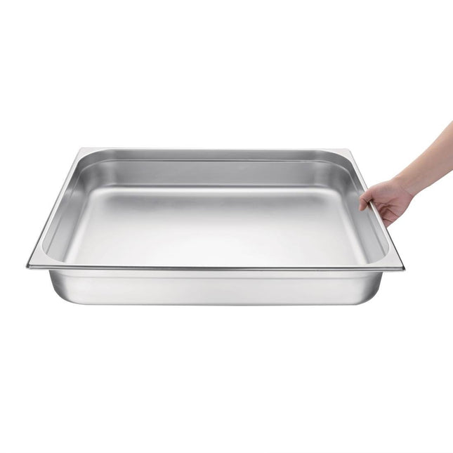 Stainless Steel GN 2/1 Container 100mm Depth | Vogue 2