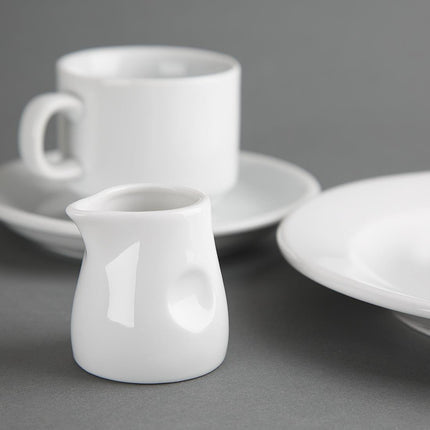 Porcelain Milk Jug 70ml with Grip Dents | Olympia | 6 Pieces 3