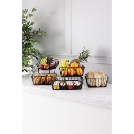 Square Wire Food Display Tray Black 280x280x100mm | Olympia 4
