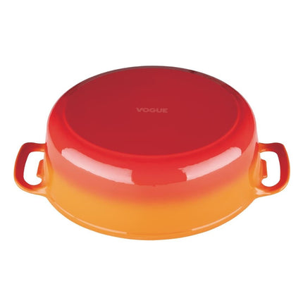Oval Induction Cast Iron Casserole Orange 6L | Vogue 6