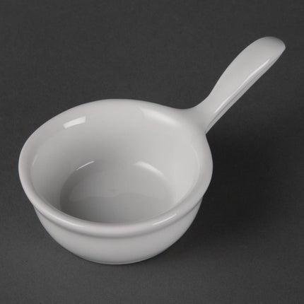 Mini White Ceramic Pan 35ml | Olympia | 12 Pieces 2