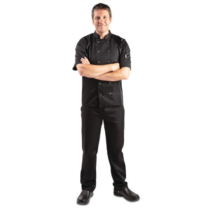 Whites Vegas Unisex Short Sleeve Chef Jacket Black L 7
