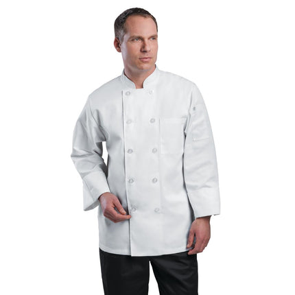 Unisex Durable Breathable Chef Jacket White L | Chef Works Le Mans 3