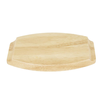 Hevea Wood Base for Oval Cast Iron Serving Dish 210x120mm | Olympia 4