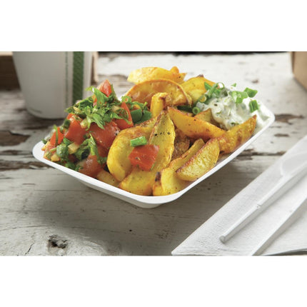Compostable Bagasse Fries Containers | Vegware | 17.5cm 5