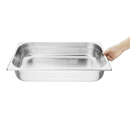 Perforated Stainless Steel GN 1/1 Pan 100mm | Vogue 3