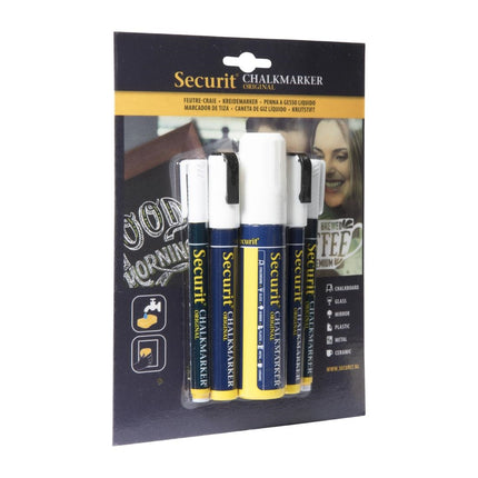 Original Chalk Marker White Round Chisel Tip | Securit 4