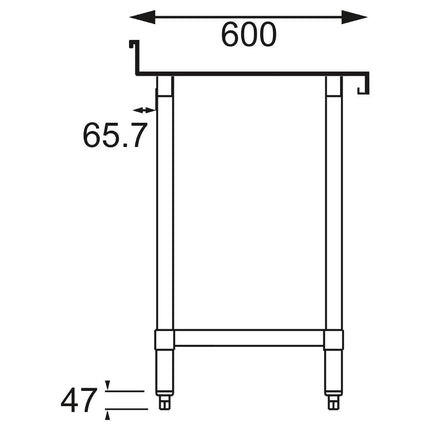 Stainless Steel Worktable with Backsplash | Vogue | 90x60x60 cm 10